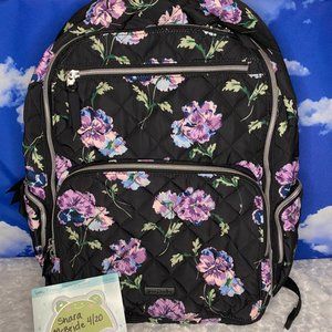 Vera Bradley Performance Twill Commuter Backpack in Floating Plum Pansies